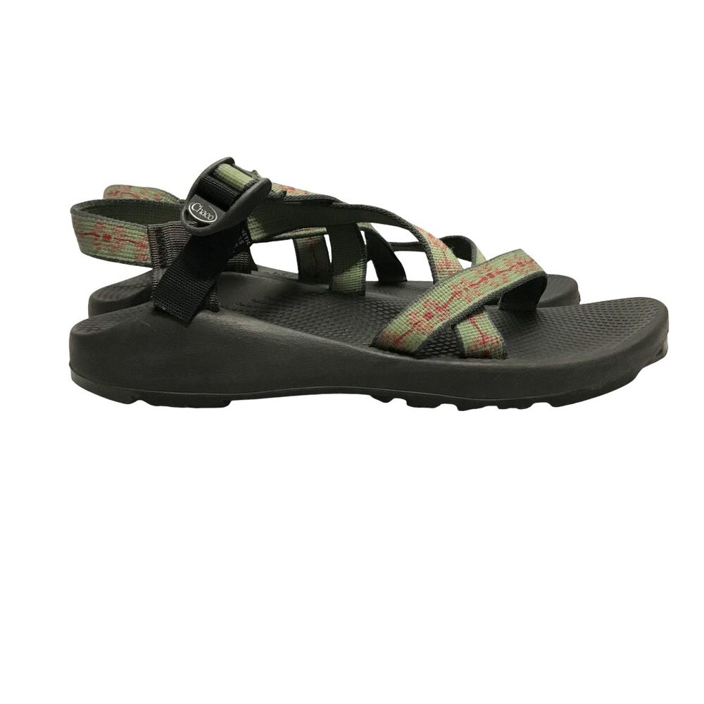 Chaco Women's Sport Sandals - Olive Green with Coral